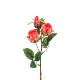 Selyem Rózsa koral színü 3 virágos  44 cm