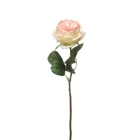 Élethű szálas rózsa fehér/rózsaszín 48cm