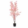 Élethű cserepes japán cseresznyevirág fa rózsaszín 175 cm
