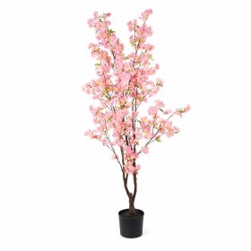   Élethű cserepes japán cseresznyevirág fa rózsaszín 175 cm

