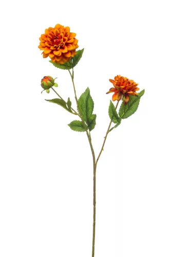 Élethű szálas mini dália  3 ágú narancs 68cm