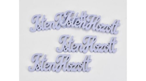 Fa Isten hozott felirat lila 15cm 4db/cs