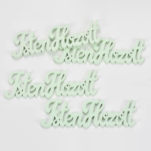 Fa Isten hozott felirat menta 15cm 4db/cs