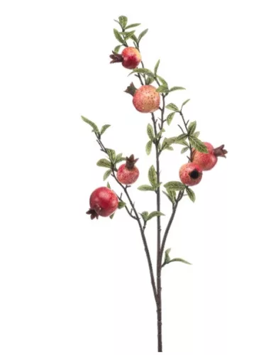 Élethű dekoratív gránátalma ág 82 cm