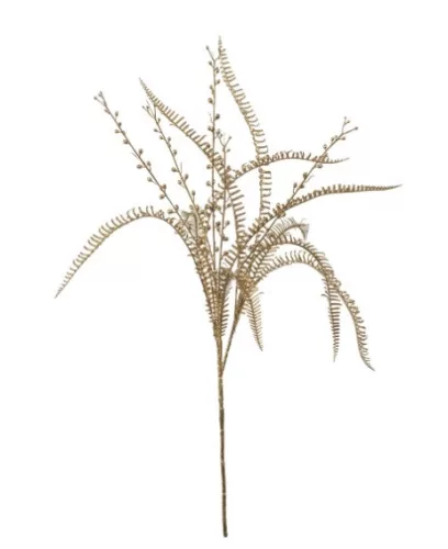 Élethű arany páfrány művirágág 78 cm – 3 ágas dekoráció