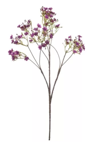 Élethű mű fátyolvirág ág – lila, 68 cm