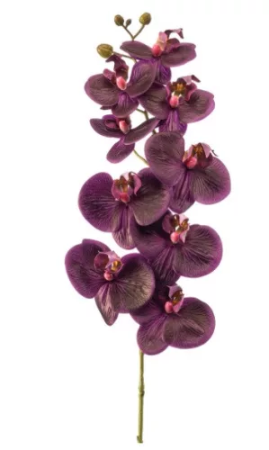 Élethű Phalaenopsis orchidea virágág – lila, 95 cm