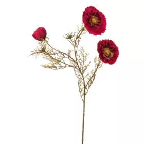 Élethű pipacs ág 68 cm – piros virágokkal
