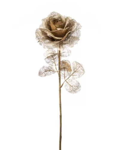 Élethű rózsa ág arany 65 cm