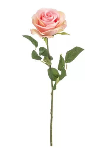 Élethű rózsa ág világos rózsaszín 67 cm