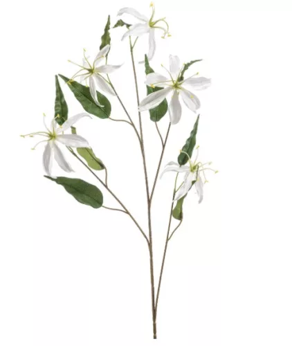Élethű krém színű gloriosa művirág dekor ág 105 cm