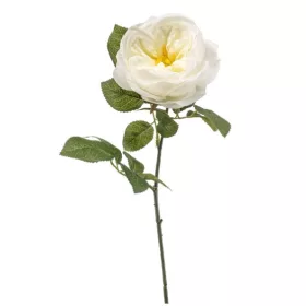 Élethű fehér Enya rózsa művirág dekor ág 65 cm
