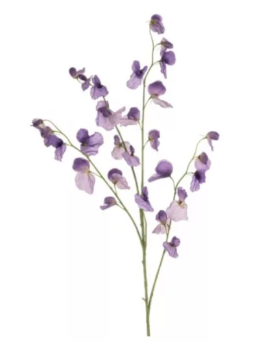 Élethű lila lednek (Lathyrus) művirág ág 113 cm
