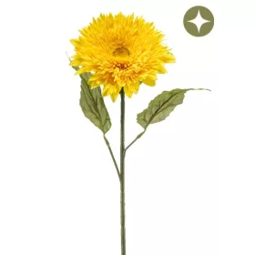Élethű sárga napraforgó művirág dekor ág 65 cm