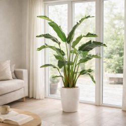   Élethű Strelitzia (papagájvirág) dekor műnövény cserépben 170 cm