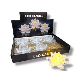 LED-es lótuszvirág mécses 11x4cm db
