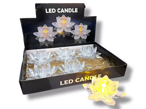 LED-es lótuszvirág mécses 11x4cm db