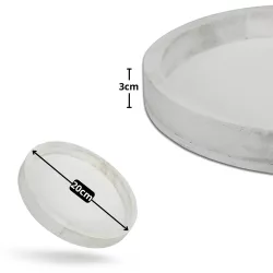 Fa tálca fehér kerek 20cm