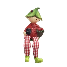 Kerámia gyerek virágos lógólábú piros/zöld 10cm