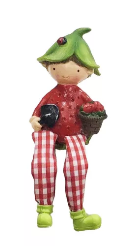 Kerámia gyerek virágos lógólábú piros/zöld 10cm