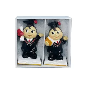 Kerámia katicafiú 2db ballagós 4x3x7cm