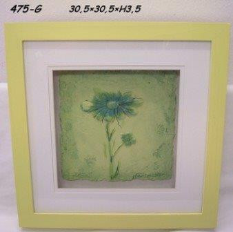 Falikép virágos zöld