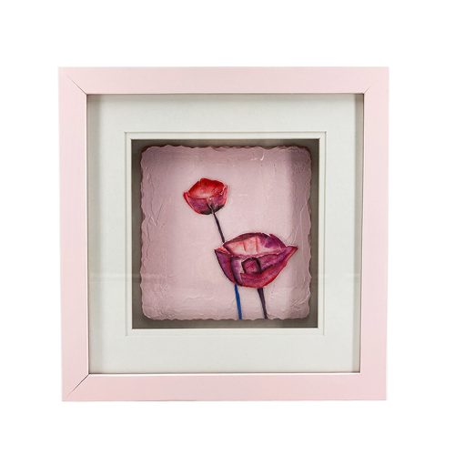 Falikép virágos pink