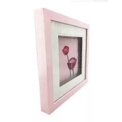 Falikép virágos pink