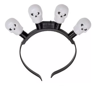 Halloween-i fejpánt koponya mintás világítós