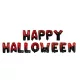 "Happy Halloween" feliratú piros fekete fólia lufi 35 cm