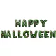 "Happy Halloween" feliratú zöld-fekete fólia lufi 35 cm