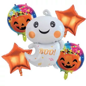   Halloween-es fólia lufi szett 5 részes mosolygó szellemes 