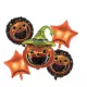 Halloween-es fólia lufi szett 5 részes boszorkánykalapos tök