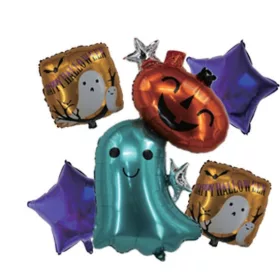   Halloween-es fólia lufi szett 5 részes kék szellem és tök 