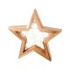 Karácsonyi dekor csillag fából LED meleg fehér fénnyel, beltéri 3,5x22x27 cm