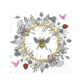 Szalvéta 3R -Méhecske   koszorúban 33x33cm 20db/csom.
