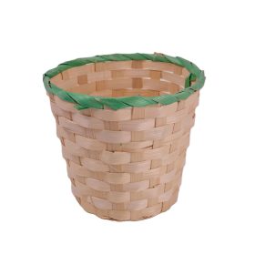 Natúr–zöld bambusz kaspó 17 x 15 cm