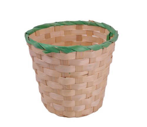 Natúr–zöld bambusz kaspó 17 x 15 cm