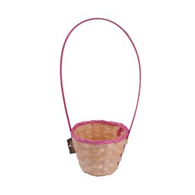 Natúr–pink bambusz kaspó füllel 13 x 34 cm