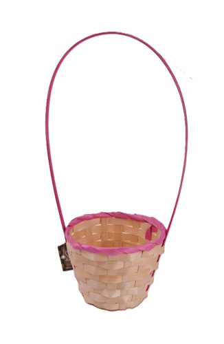 Natúr–pink bambusz kaspó füllel 13 x 34 cm