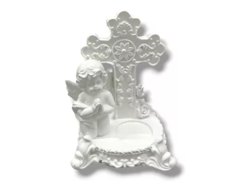 Angyal gyertyatartó  13,5*9*8cm fiú