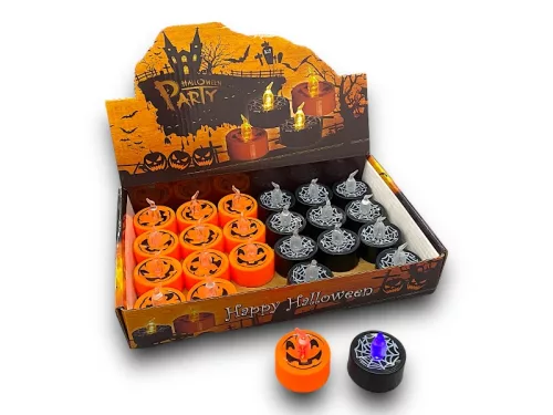 Halloween LED mécses 3,7x4cm 2 féle színben választható/db 