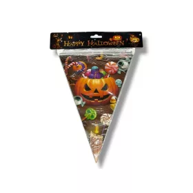 Halloween zászló  28*20cm*10db tökös cukros