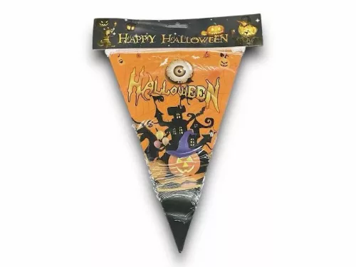 Halloween zászló  28*20cm*10db fekete kastély