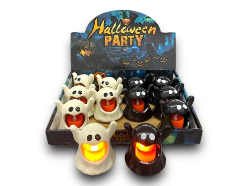 Halloween LED szellem 8,7,5cm 2 féle színben válaszható/db 