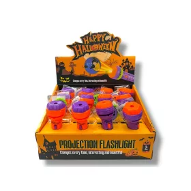 Halloween - Vetitő zseblámpa - 11,5*4cm 2korong 16minta 