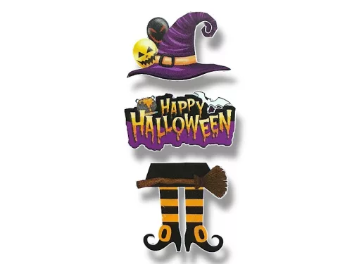 Halloween-Zászlófüzér 30x70cm -Lila kalapos