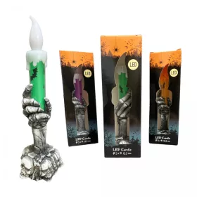 Halloween led gyertya kézben 15cm, választható