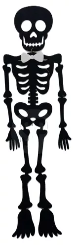 Halloweeni-i csontváz függődísz filcből fekete 