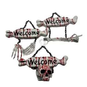   Véres csontváz „Welcome” dekoráció – 36 cm, 3 féle válaszható/db
